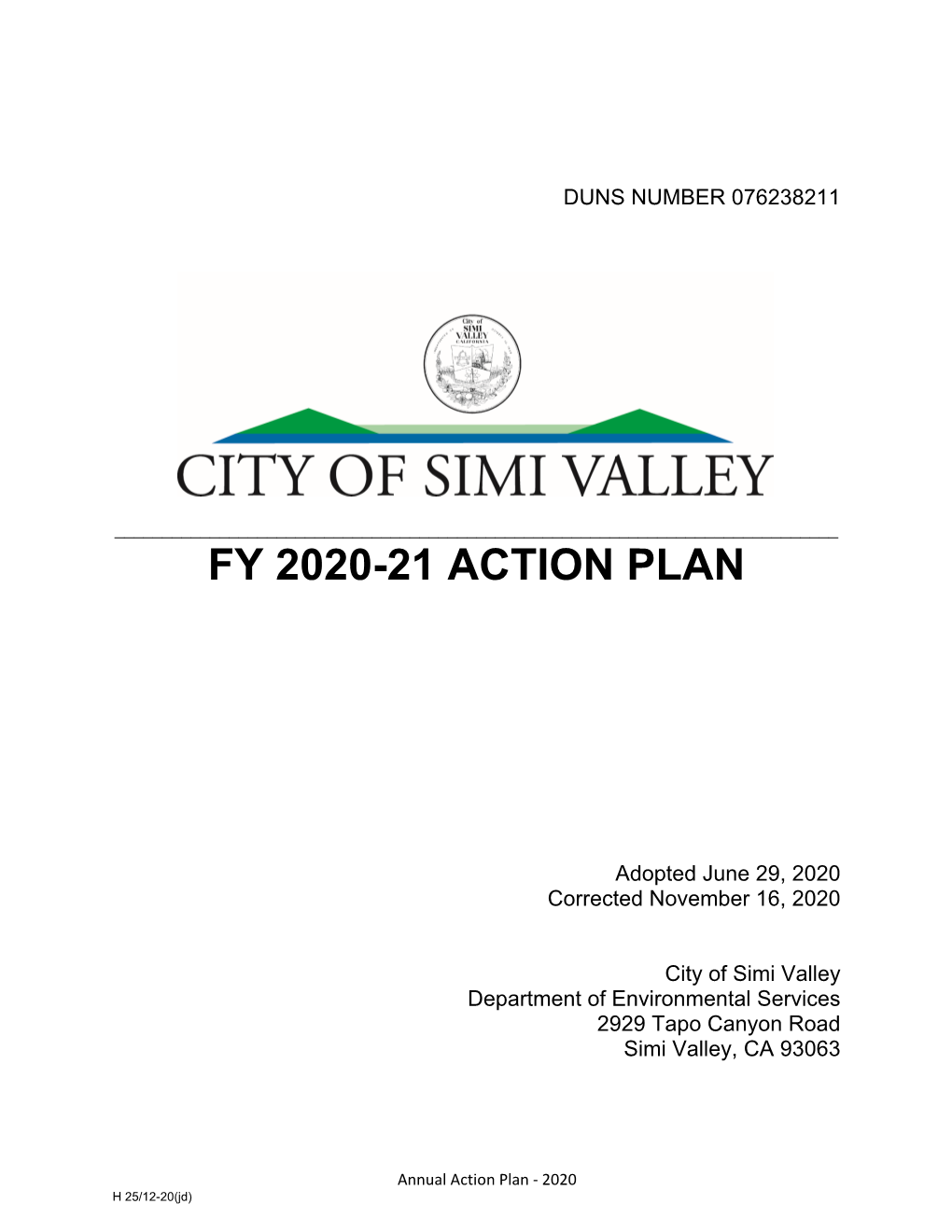 Fy 2020-21 Action Plan