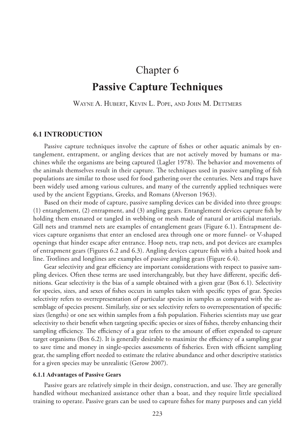 Chapter 6 Passive Capture Techniques