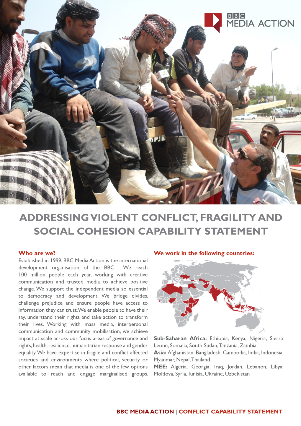 Addressing Violent Conflict, Fragility and Social Cohesion Capability Statement