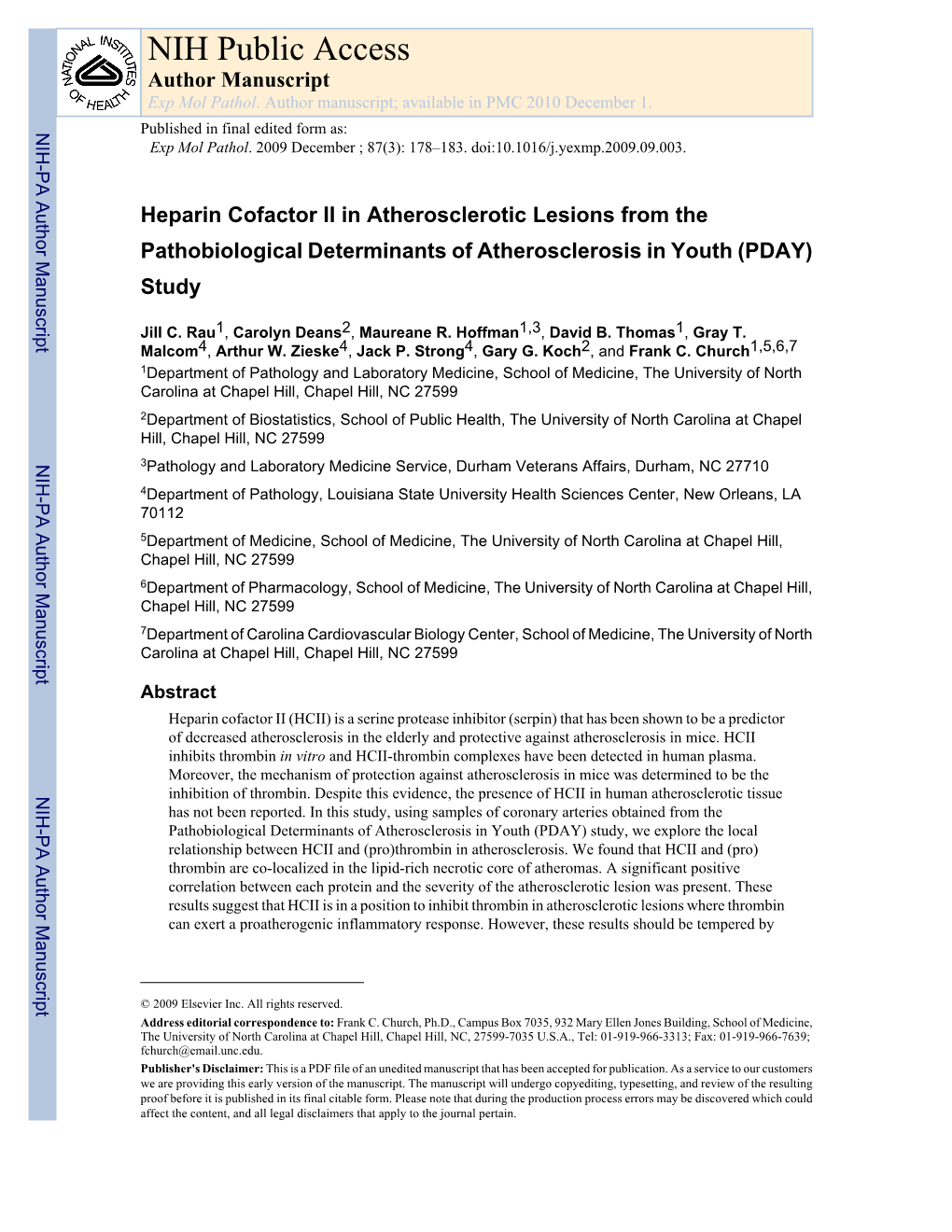 NIH Public Access Author Manuscript Exp Mol Pathol