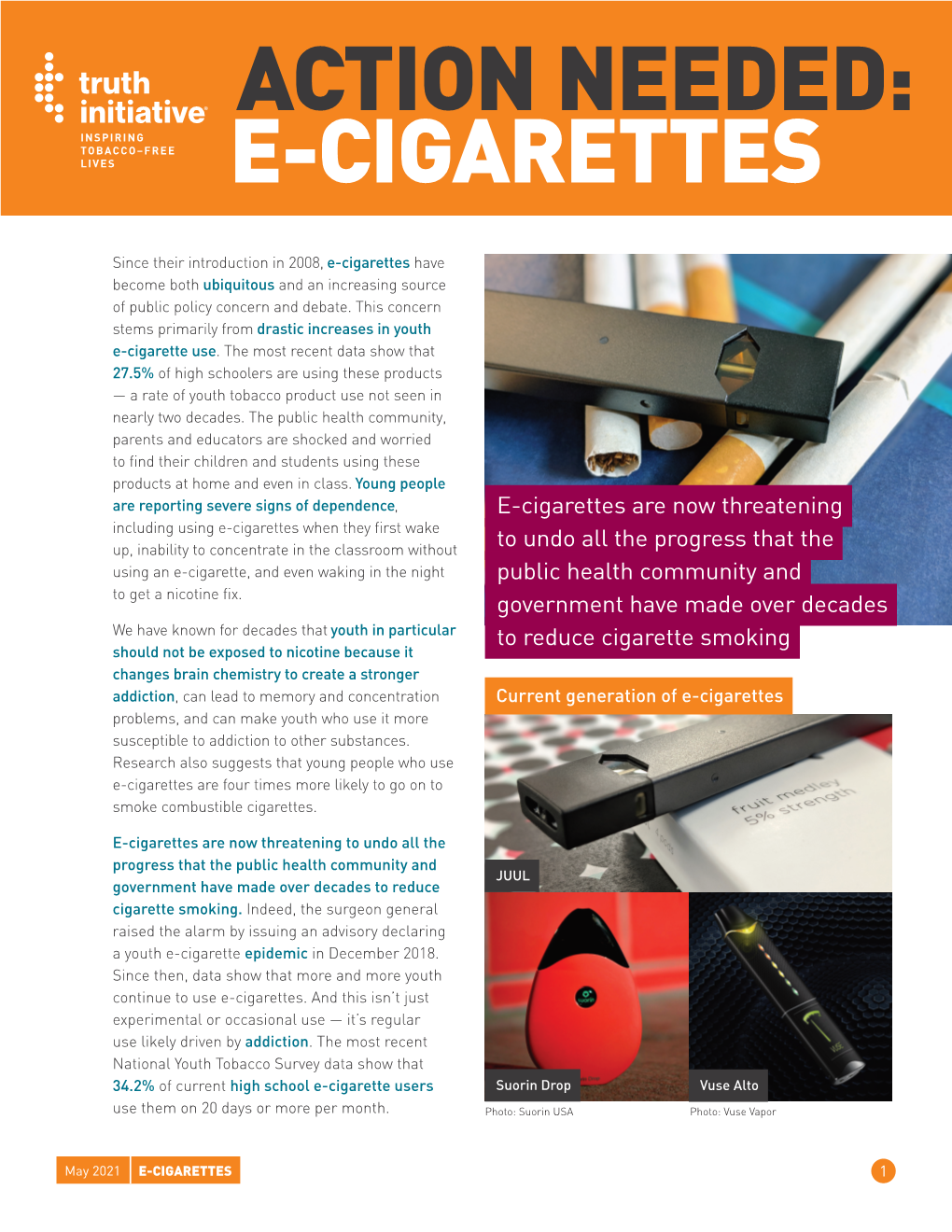 Action Needed: E-Cigarettes