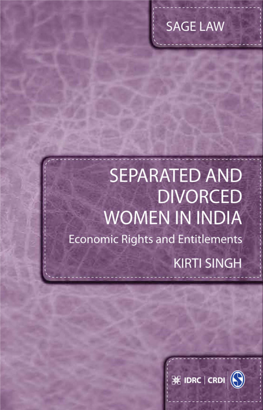 Separated and Divorced Women in India This Page Intentionally Left Blank Separated and Divorced Women in India