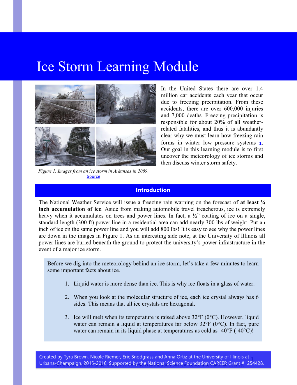 Ice Storm Learning Module