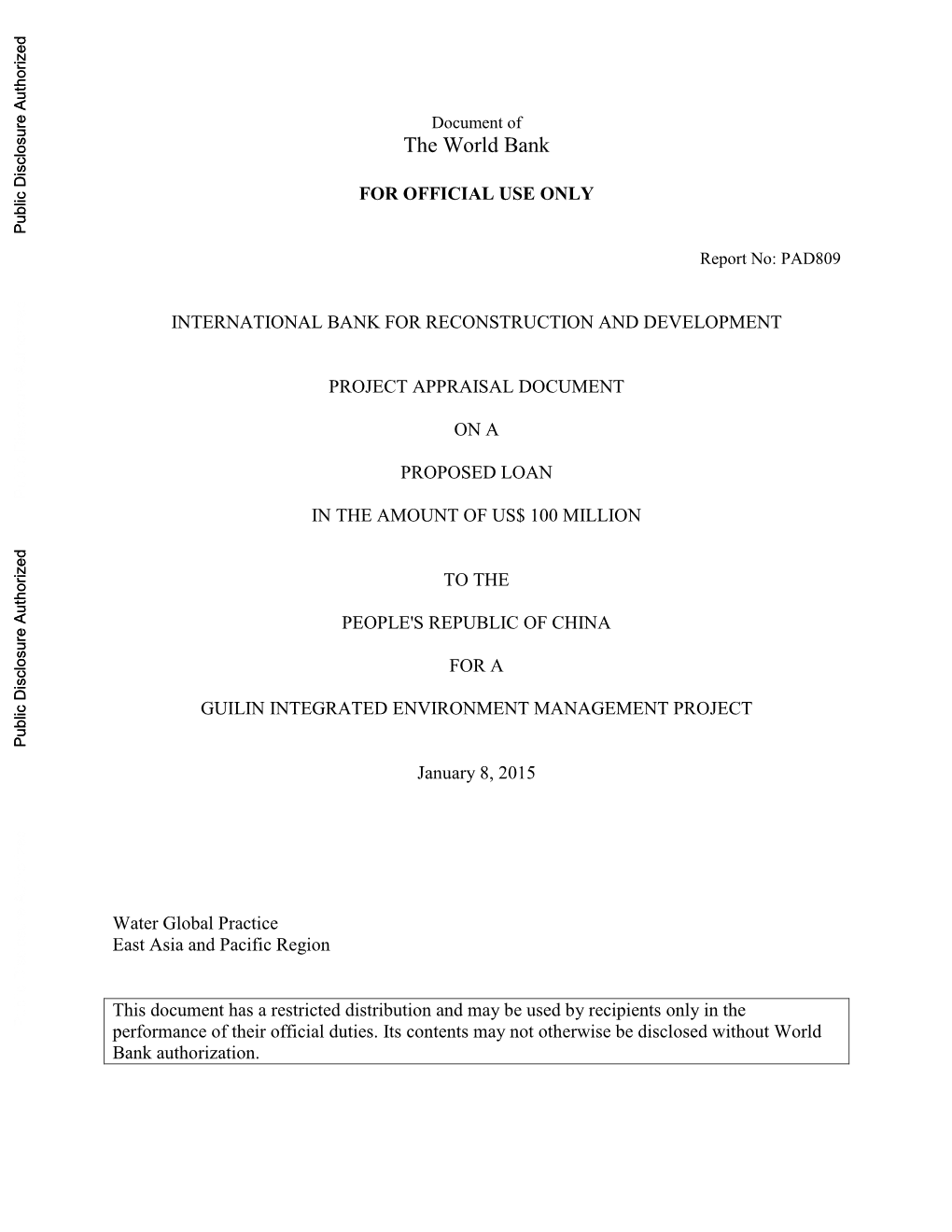 World Bank Document