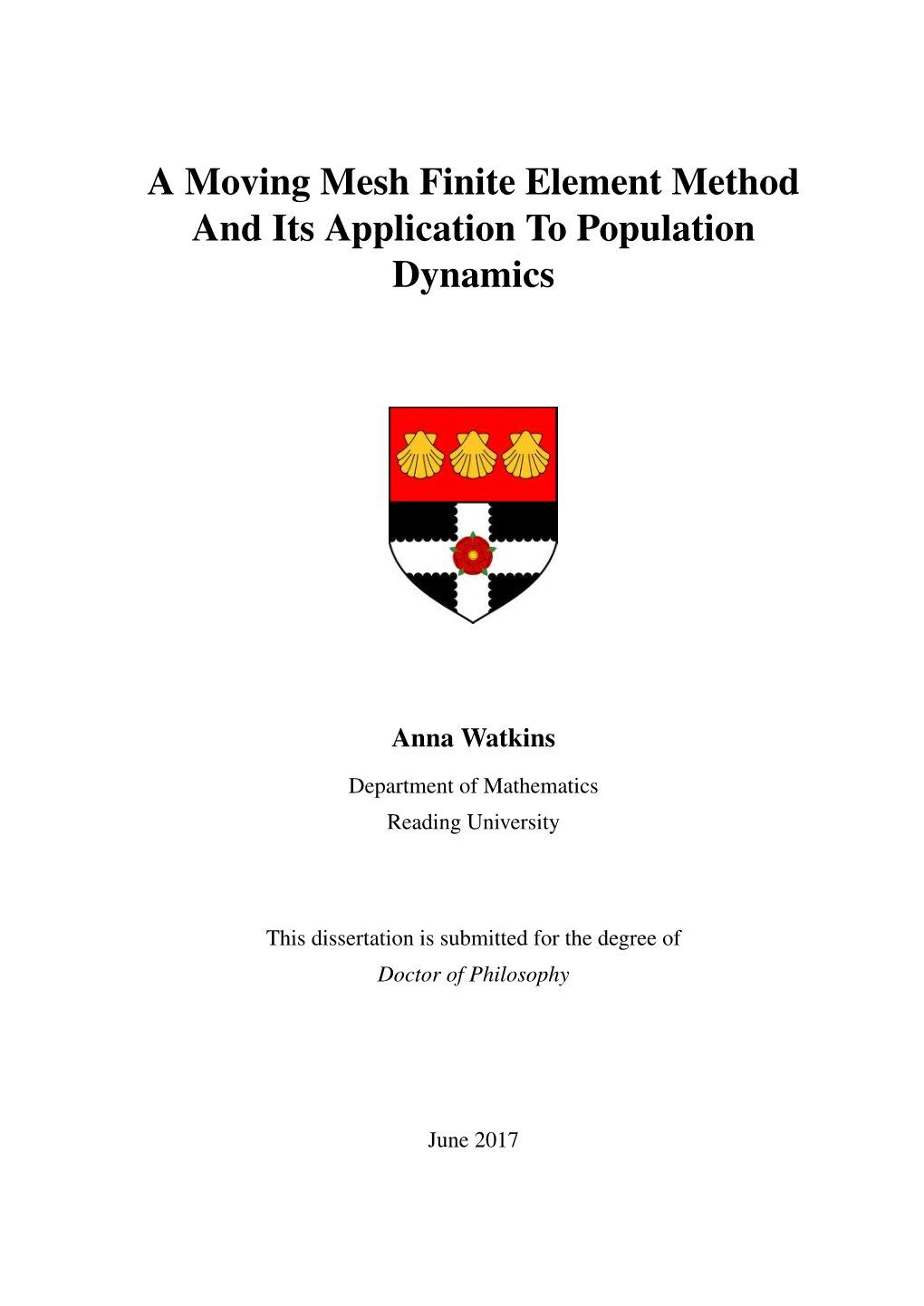 A Moving Mesh Finite Element Method and Its Application to Population Dynamics