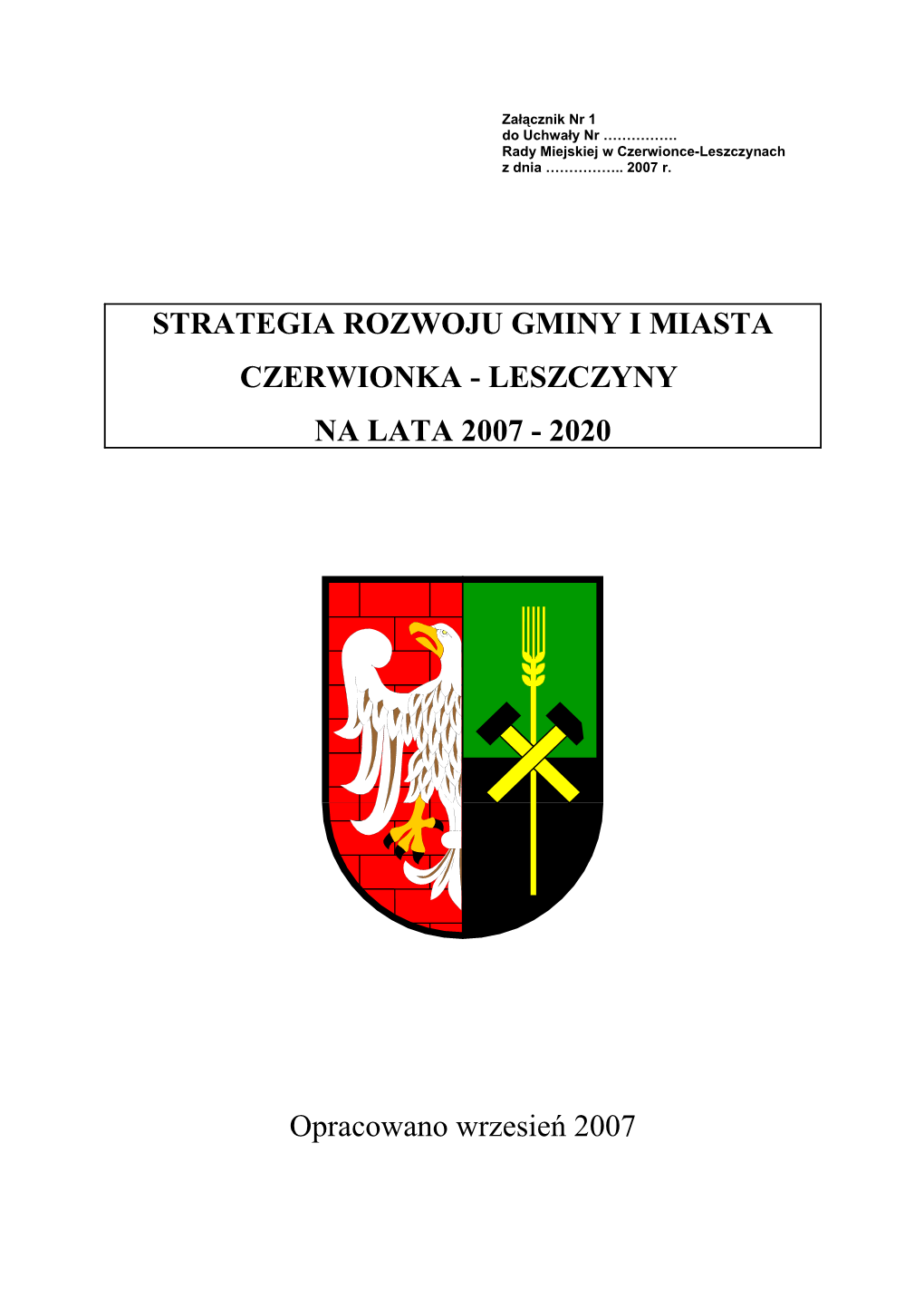 Strategia Rozwoju Gminy Czrwionka Leszczyny Na