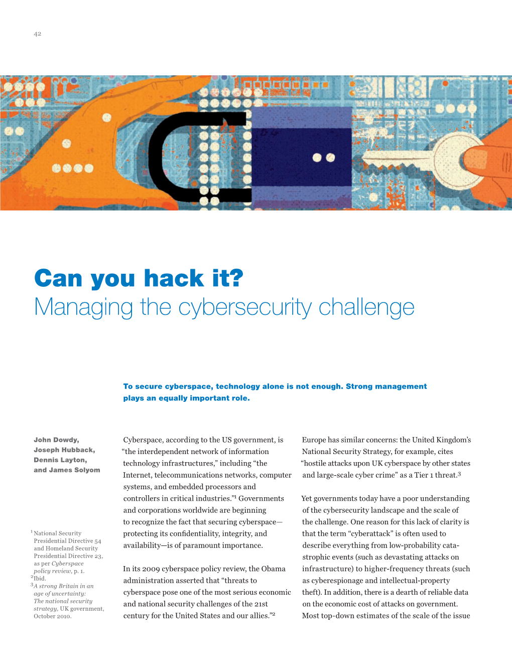 Can You Hack It? Managing the Cybersecurity Challenge