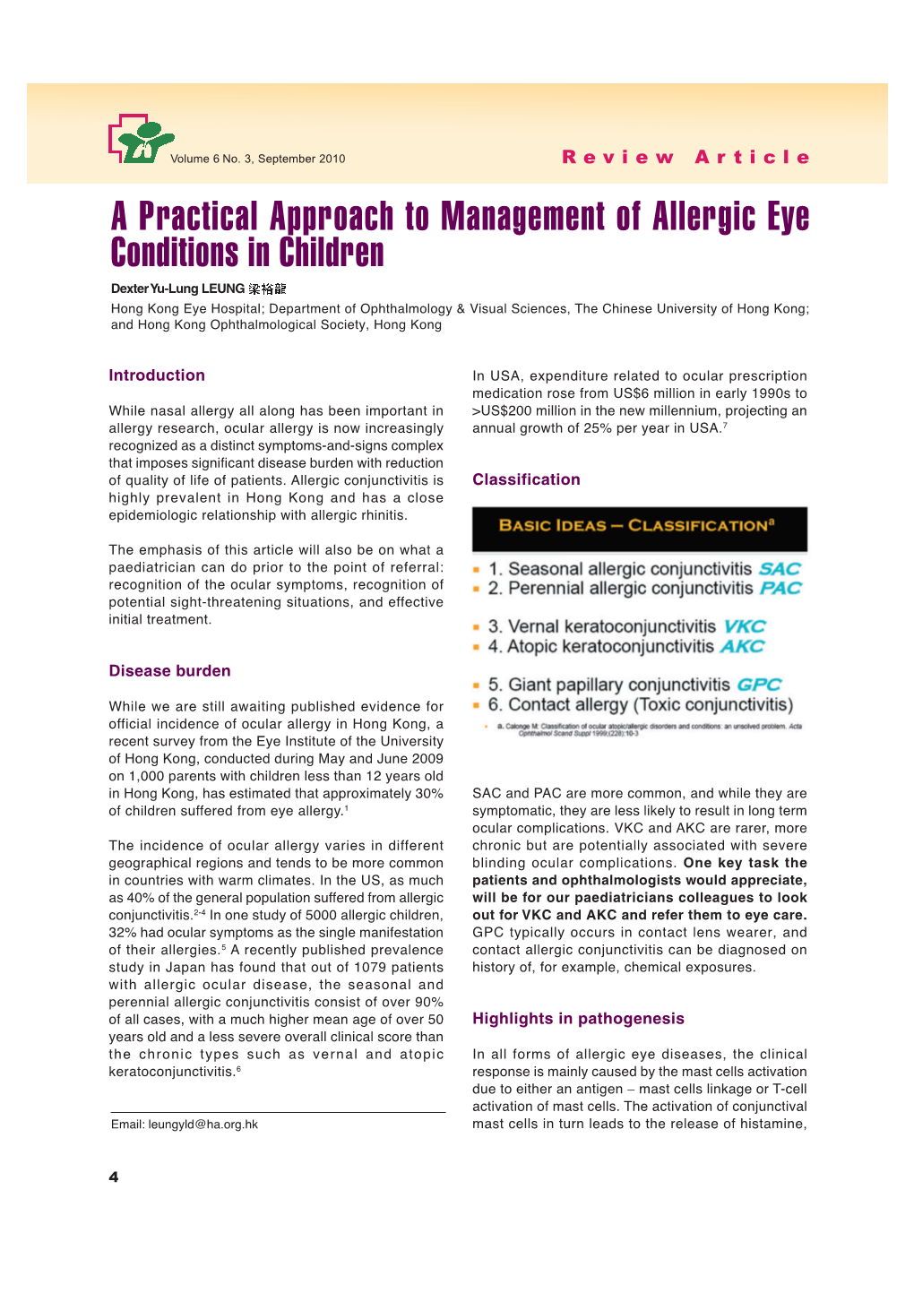 A Practical Approach to Management of Allergic Eye Conditions in Children