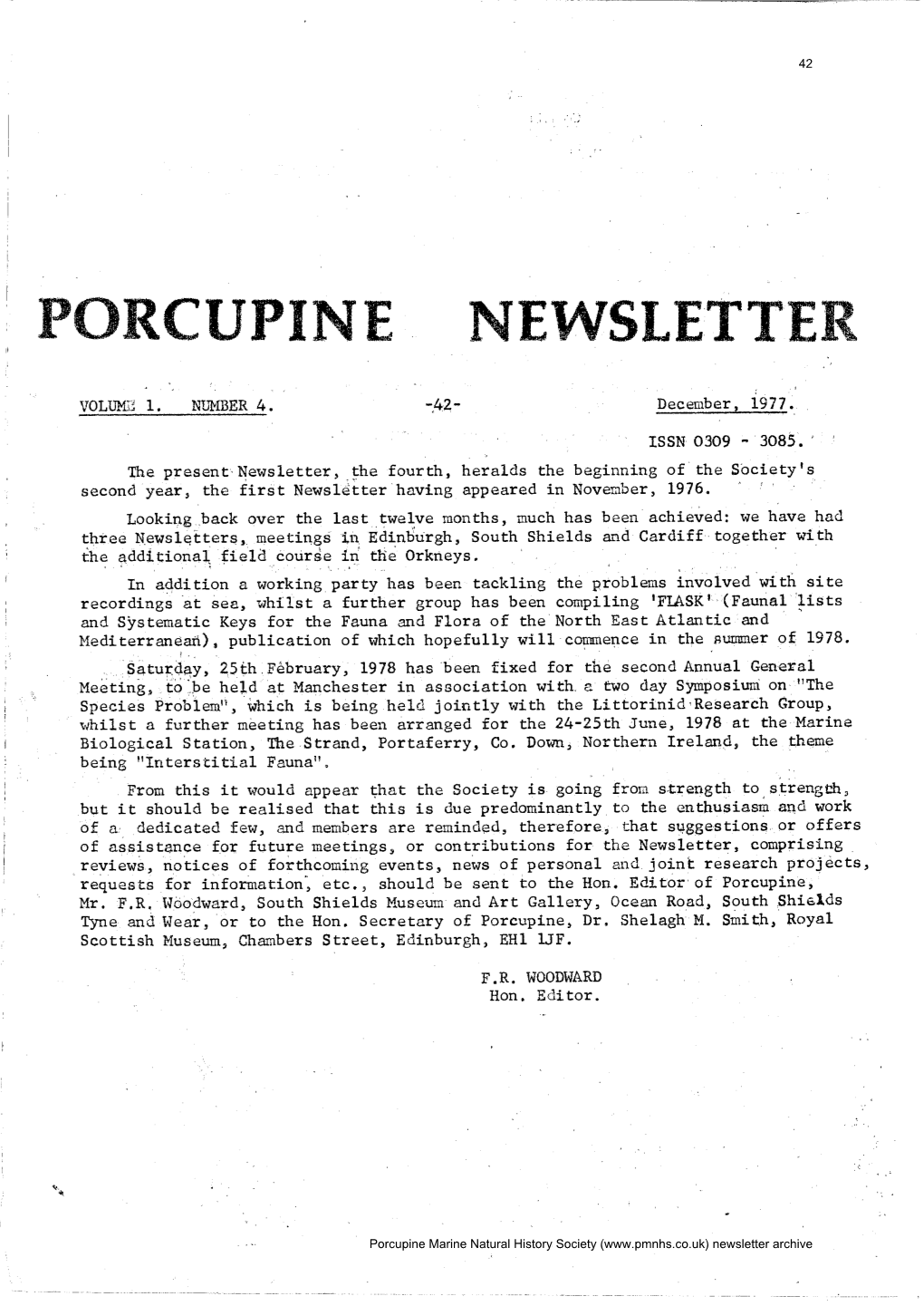 Porcupine Newsletter, Vol. 1 No. 4, December 1977