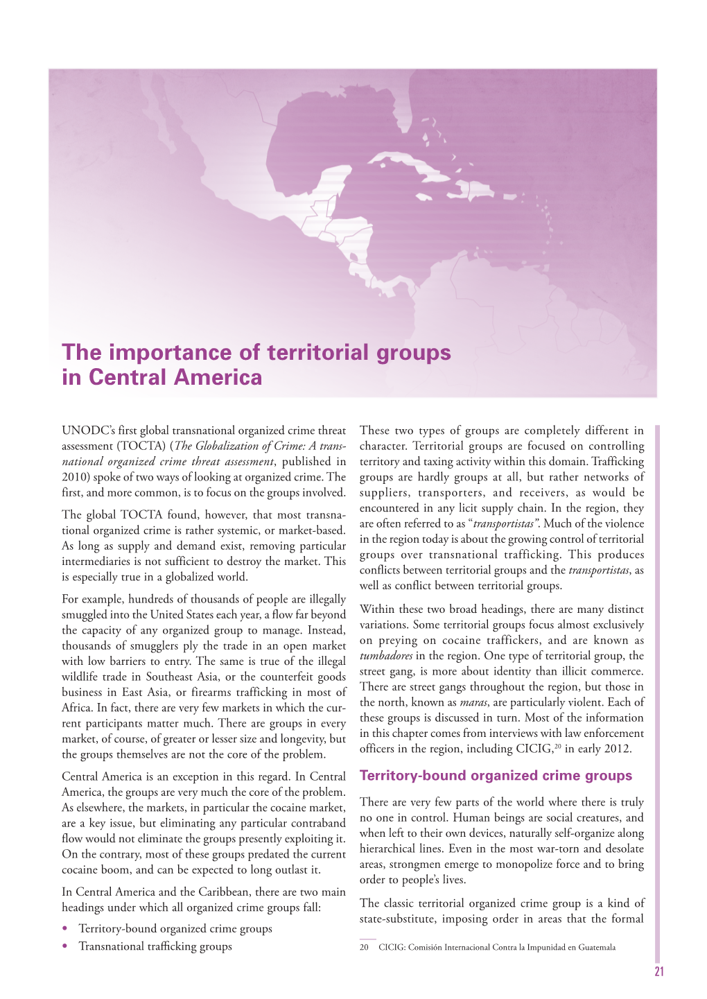 The Importance of Territorial Groups in Central America