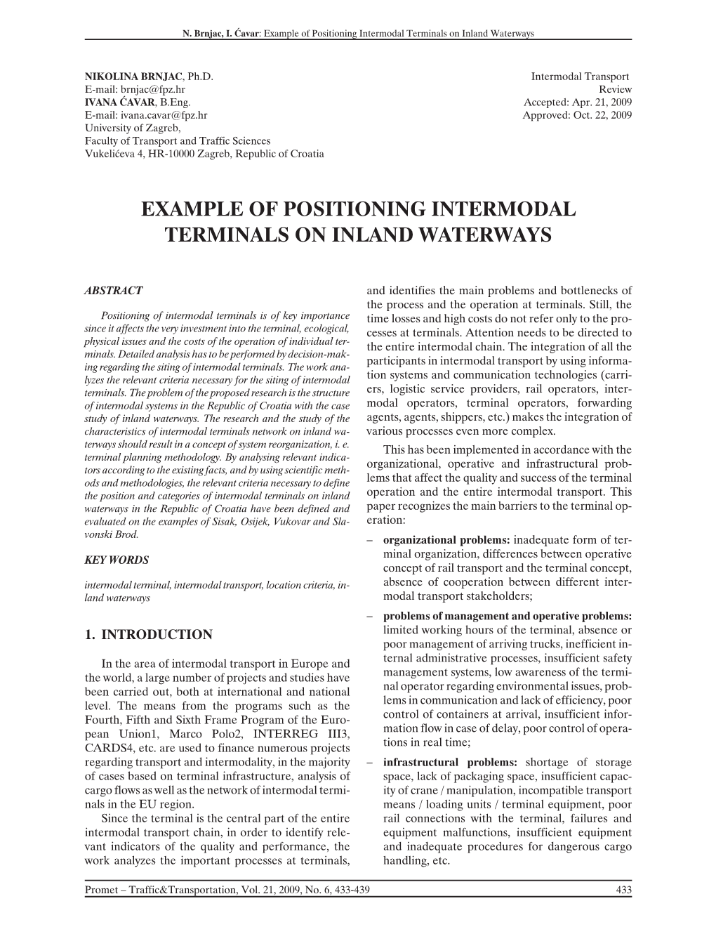 Example of Positioning Intermodal Terminals On