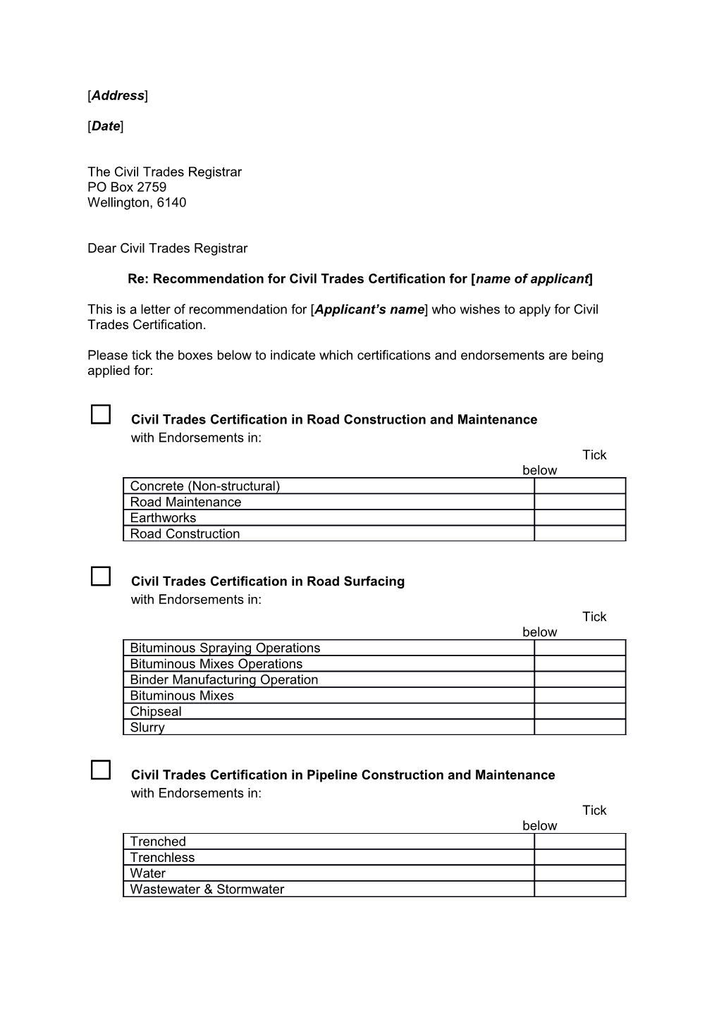 The Civil Trades Registrar