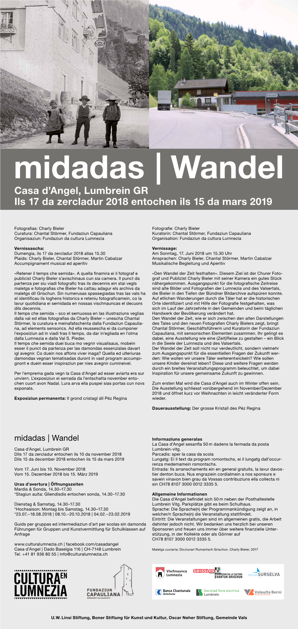 Midadas | Wandel Casa D’Angel, Lumbrein GR Ils 17 Da Zercladur 2018 Entochen Ils 15 Da Mars 2019