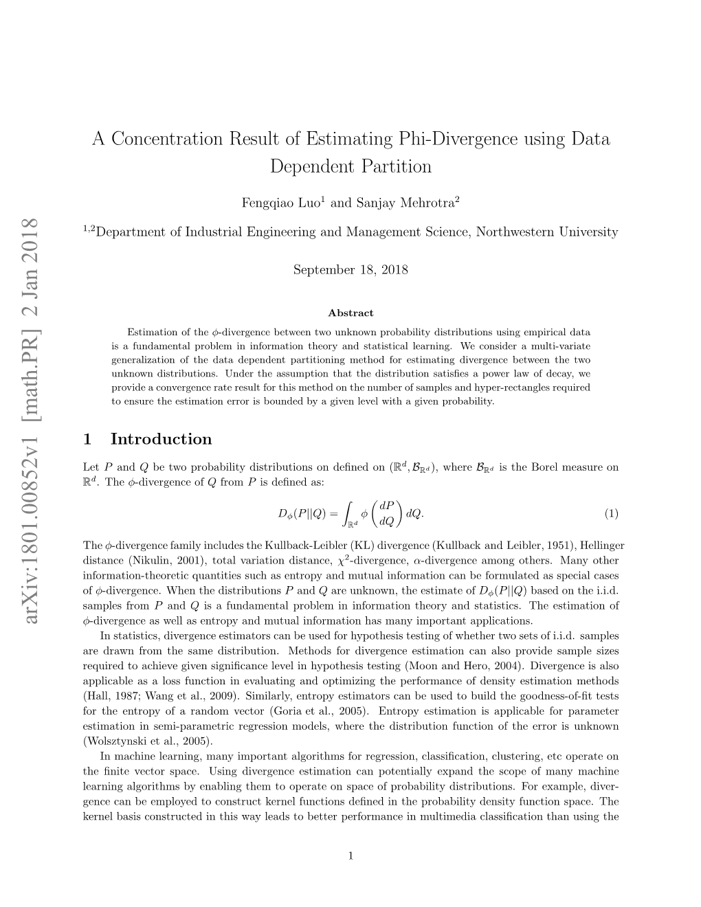A Concentration Result of Estimating Phi-Divergence Using Data
