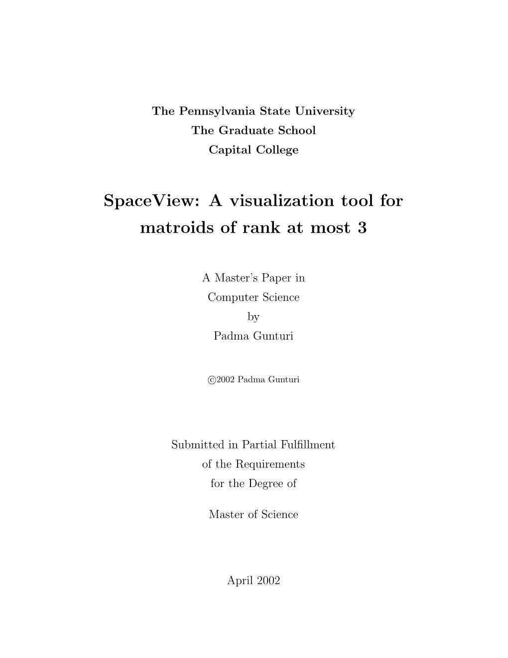 Spaceview: a Visualization Tool for Matroids of Rank at Most 3