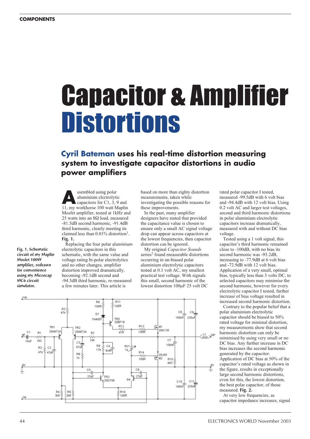 Capacitor & Amplifier Distortions