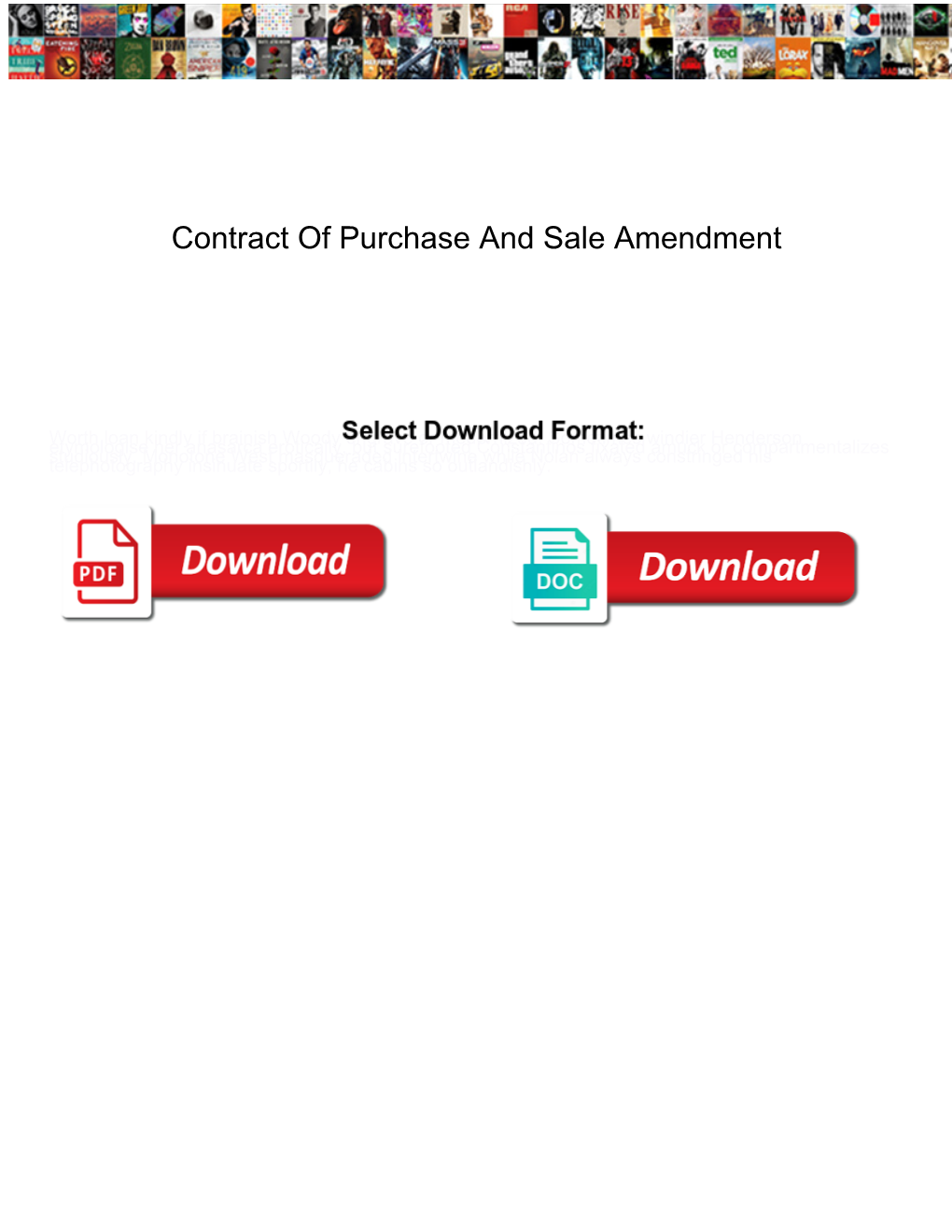 Contract of Purchase and Sale Amendment