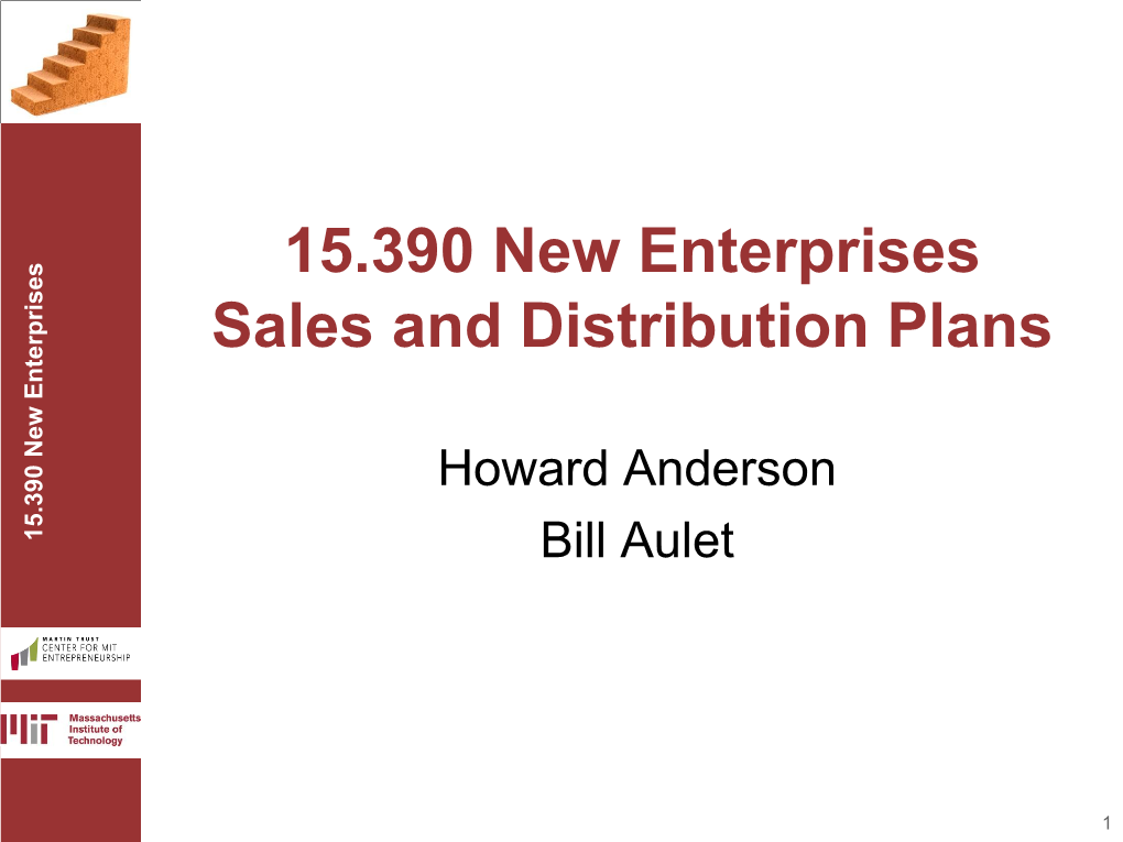 15.390 New Enterprises Sales and Distribution Plans