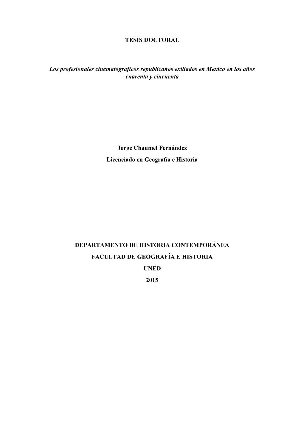 TESIS DOCTORAL Los Profesionales Cinematográficos Republicanos