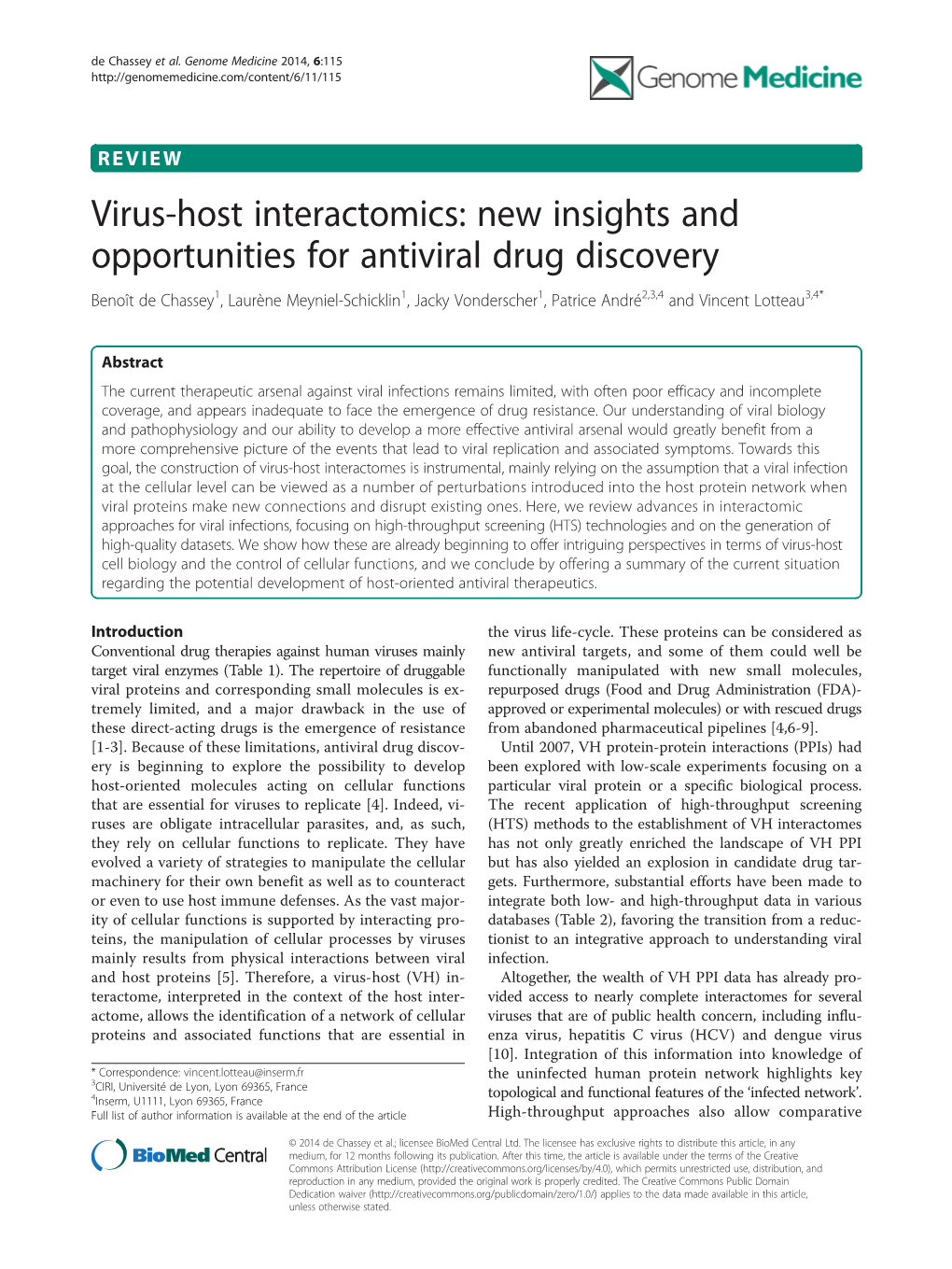 Virus-Host Interactomics: New Insights and Opportunities for Antiviral Drug Discovery