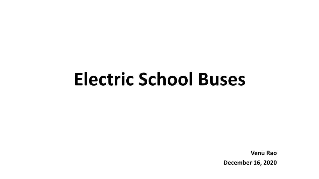 Electric School Buses