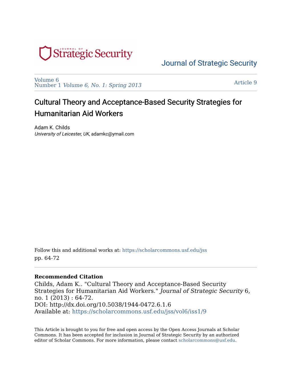 Cultural Theory and Acceptance-Based Security Strategies for Humanitarian Aid Workers