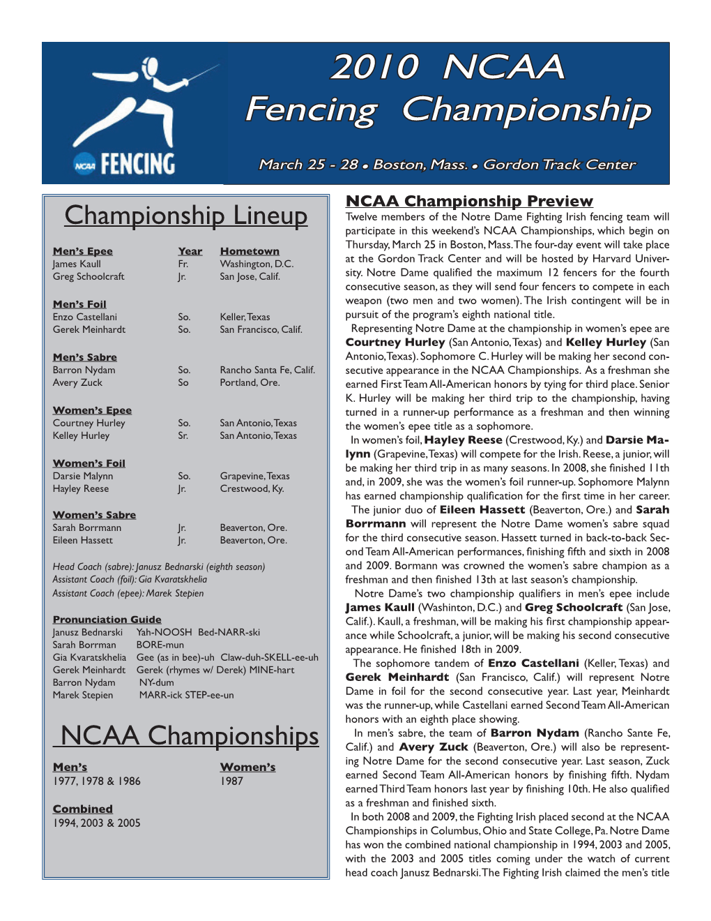 2010 NCAA Fencing Championship