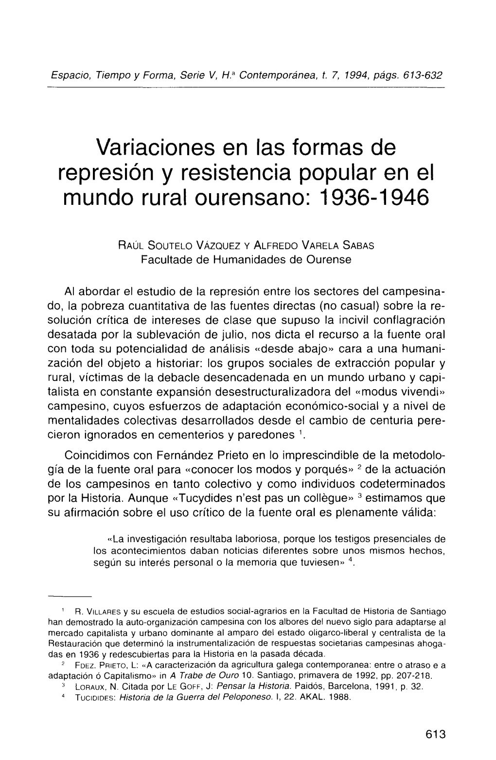 Variaciones En Formas De Represión Y Resistencia Popular 1936-1946