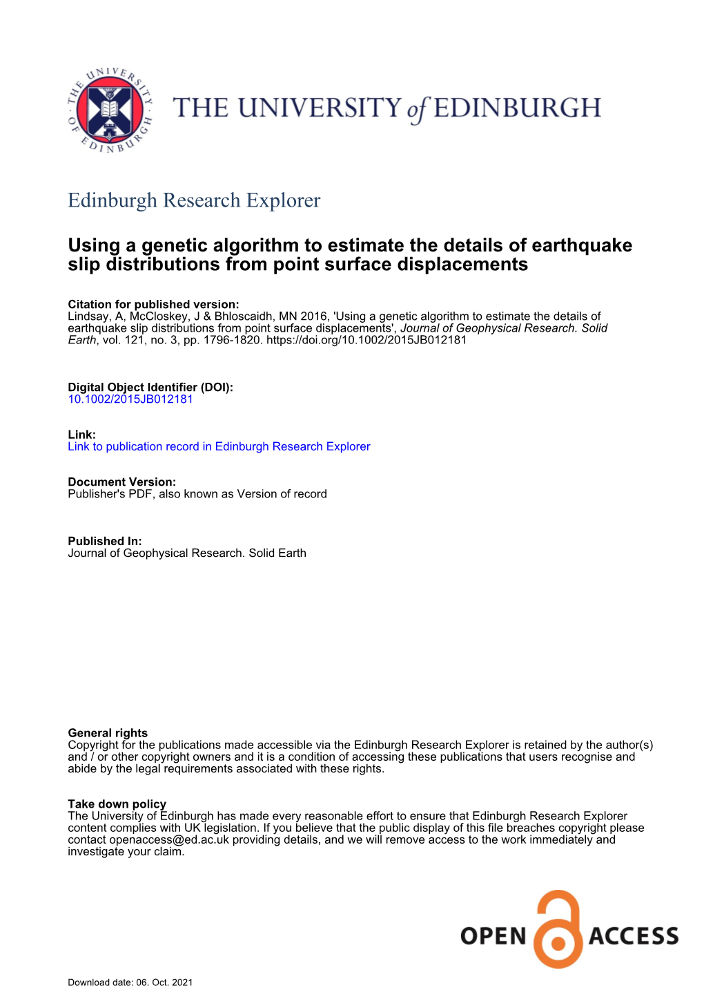 Using a Genetic Algorithm to Estimate the Details of Earthquake Slip Distributions from Point Surface Displacements