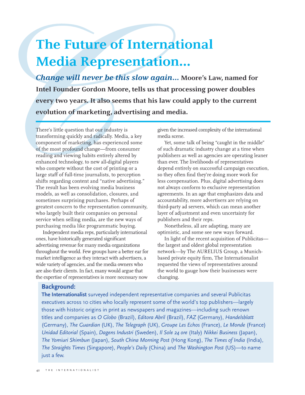 Cthe Future of International Media Representation…