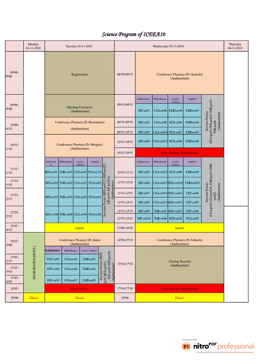 Science Program of ICEEA10