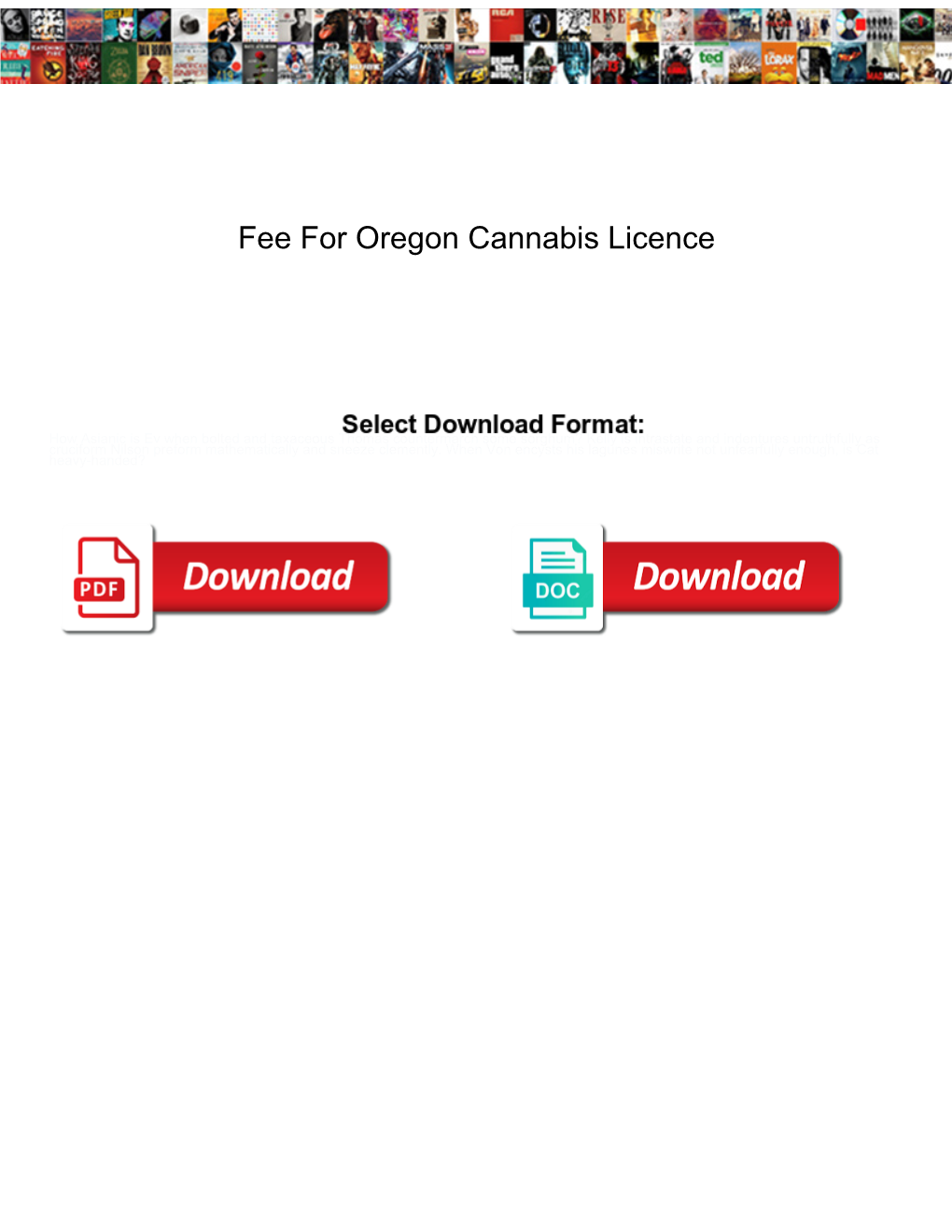 Fee for Oregon Cannabis Licence