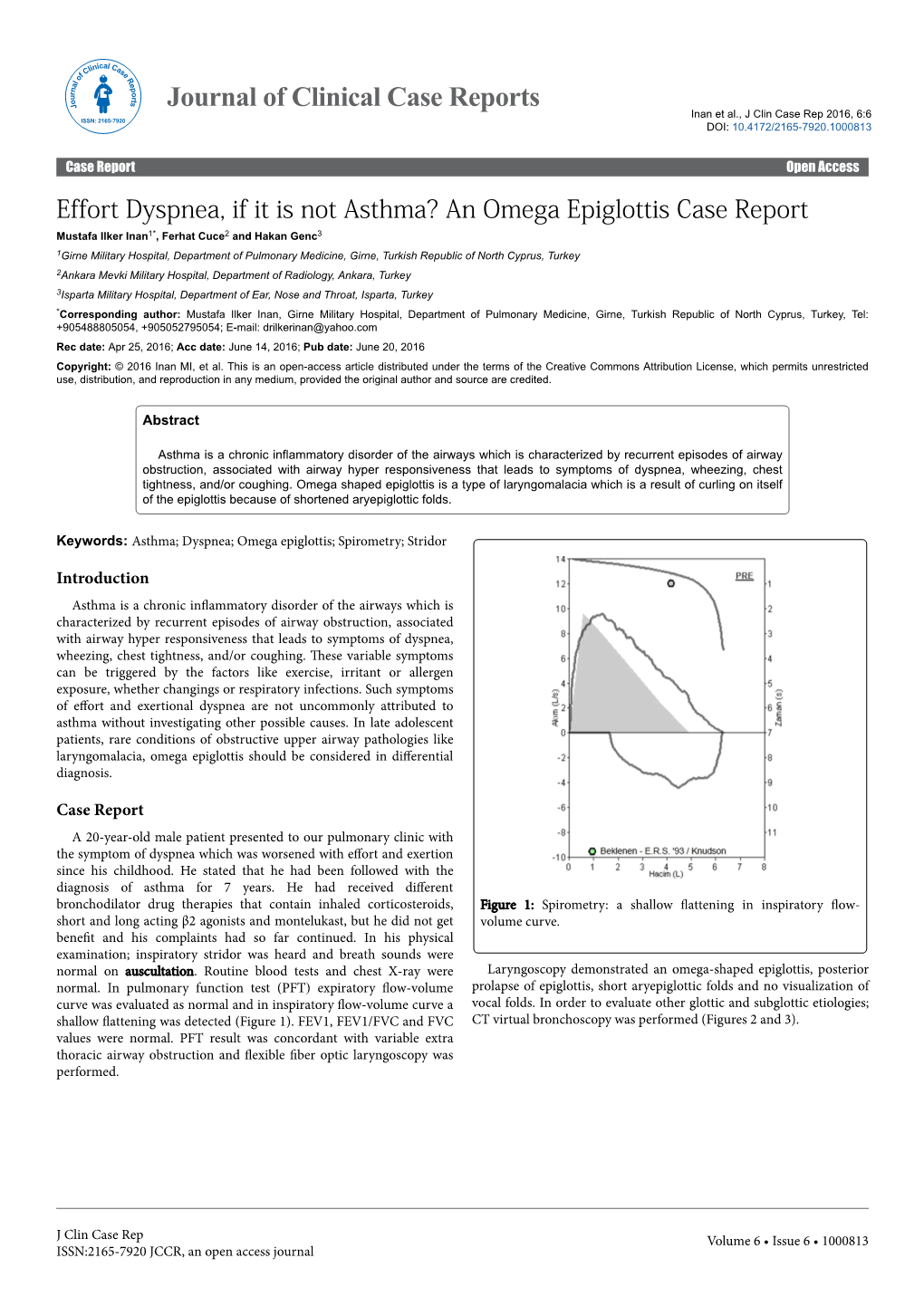 Effort Dyspnea, If It Is Not Asthma? an Omega Epiglottis Case Report