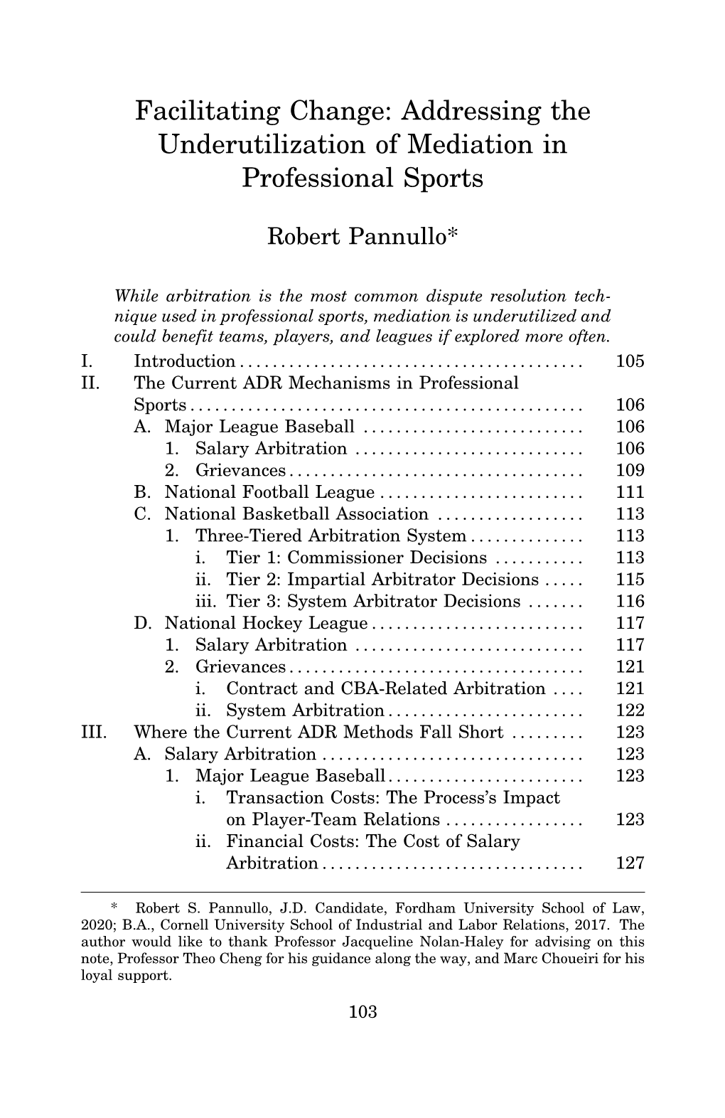 Addressing the Underutilization of Mediation in Professional Sports