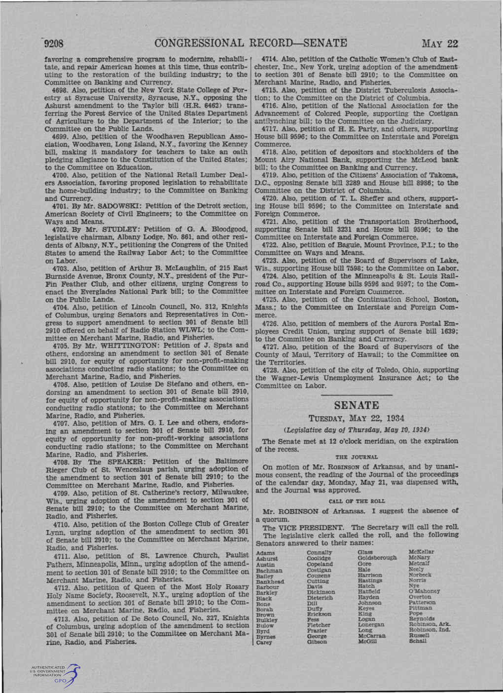 Congressional Record-Senate Senate