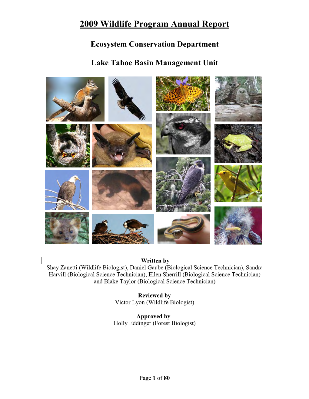 Wildlife Program Annual Report