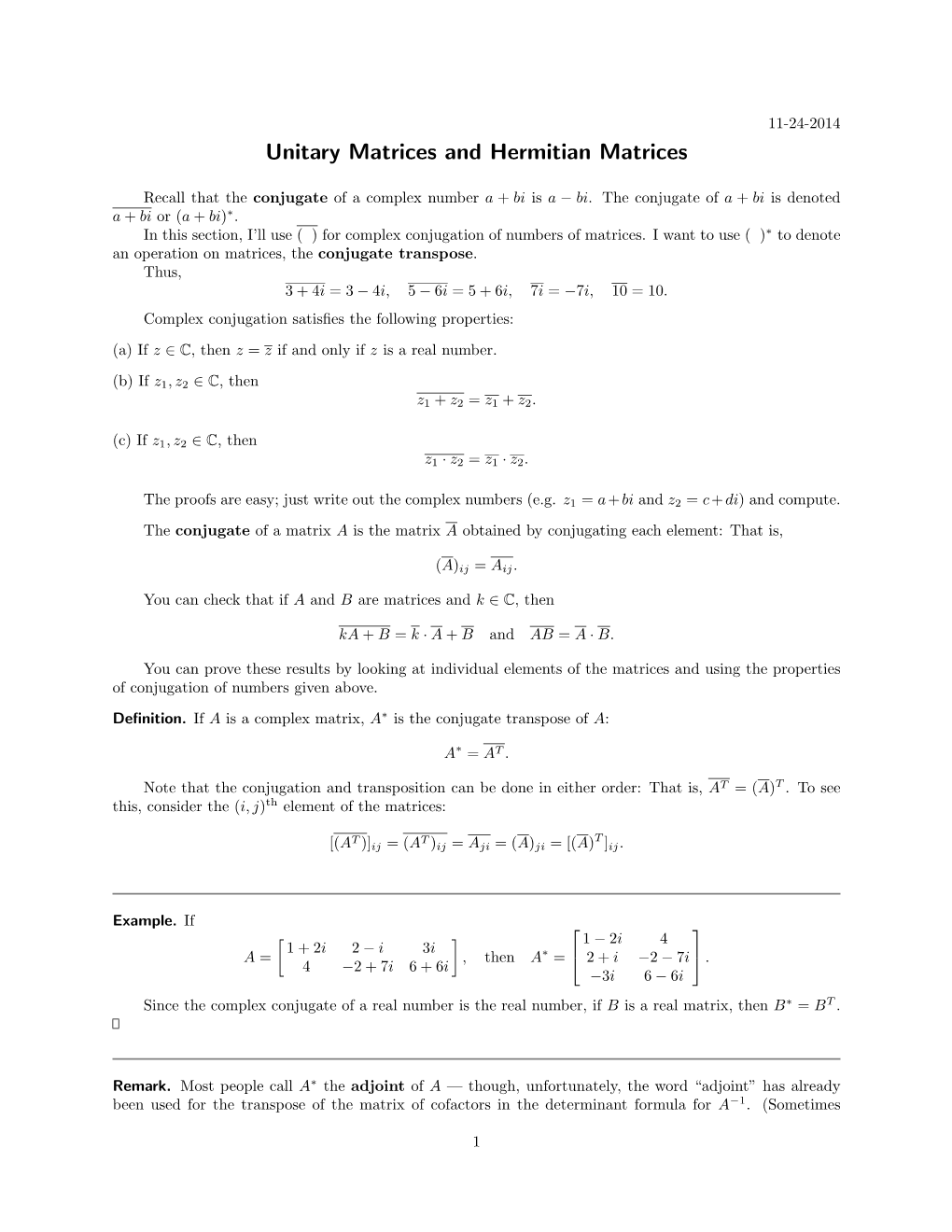 Unitary-And-Hermitian-Matrices.Pdf