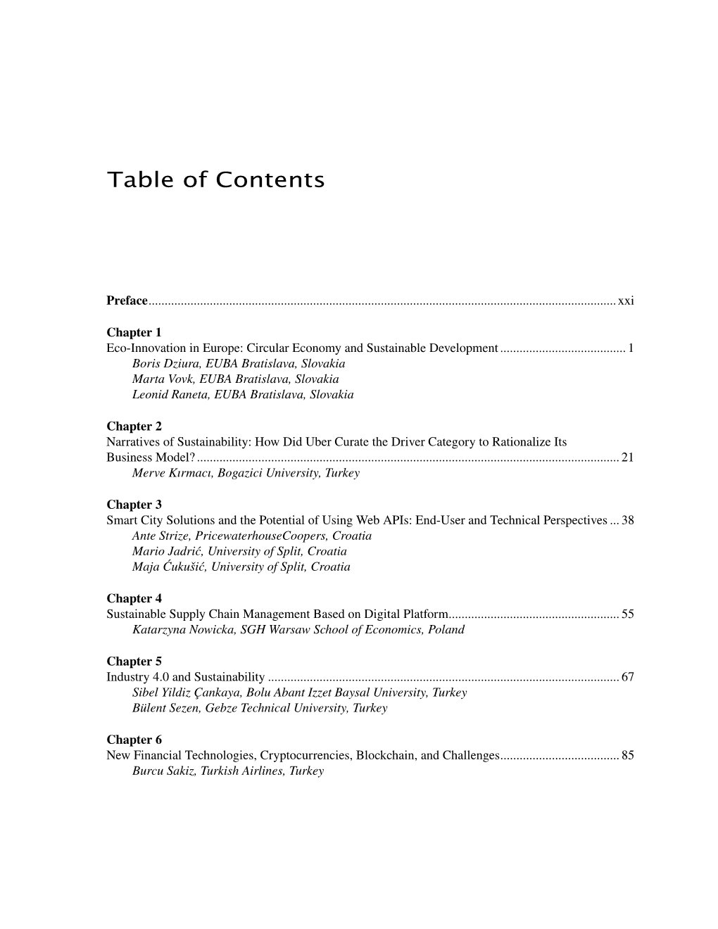 Table of Contents