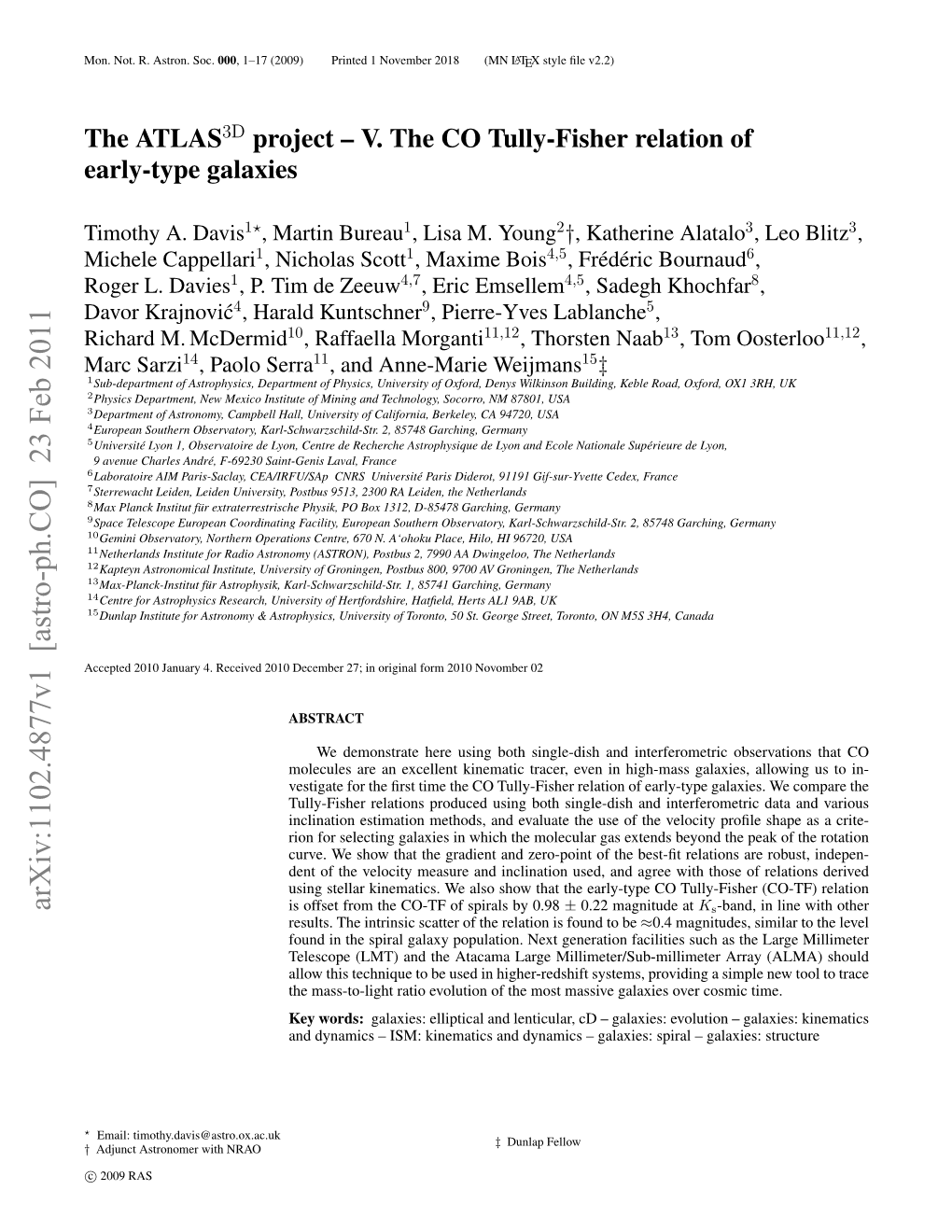 The Atlas3d Project-V. the CO Tully-Fisher Relation of Early-Type