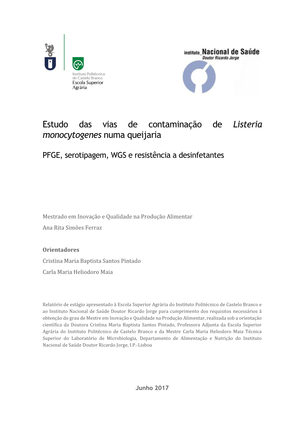 Listeria Monocytogenes Numa Queijaria