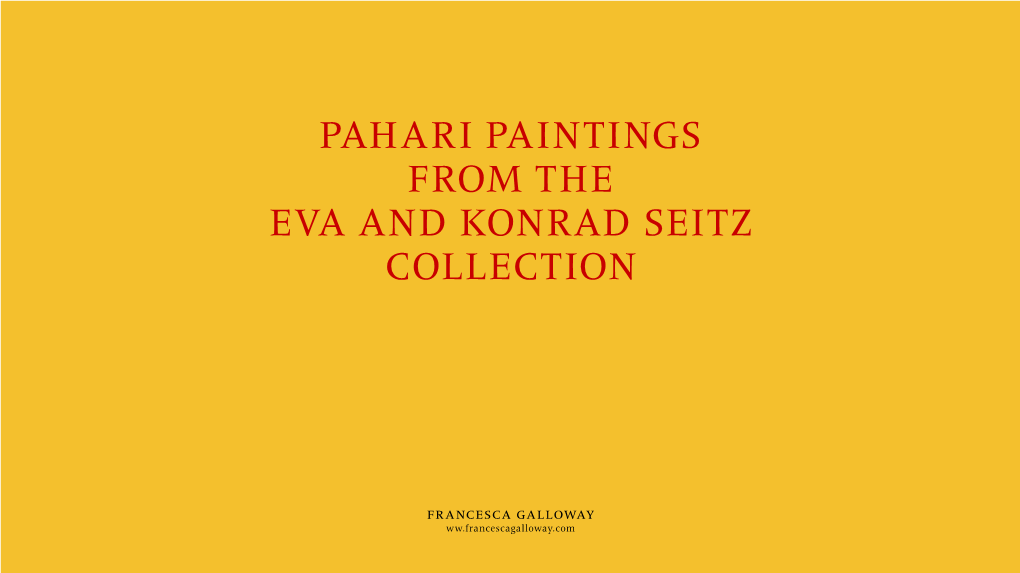 Pahari Paintings from the Eva and Konrad Seitz Collection