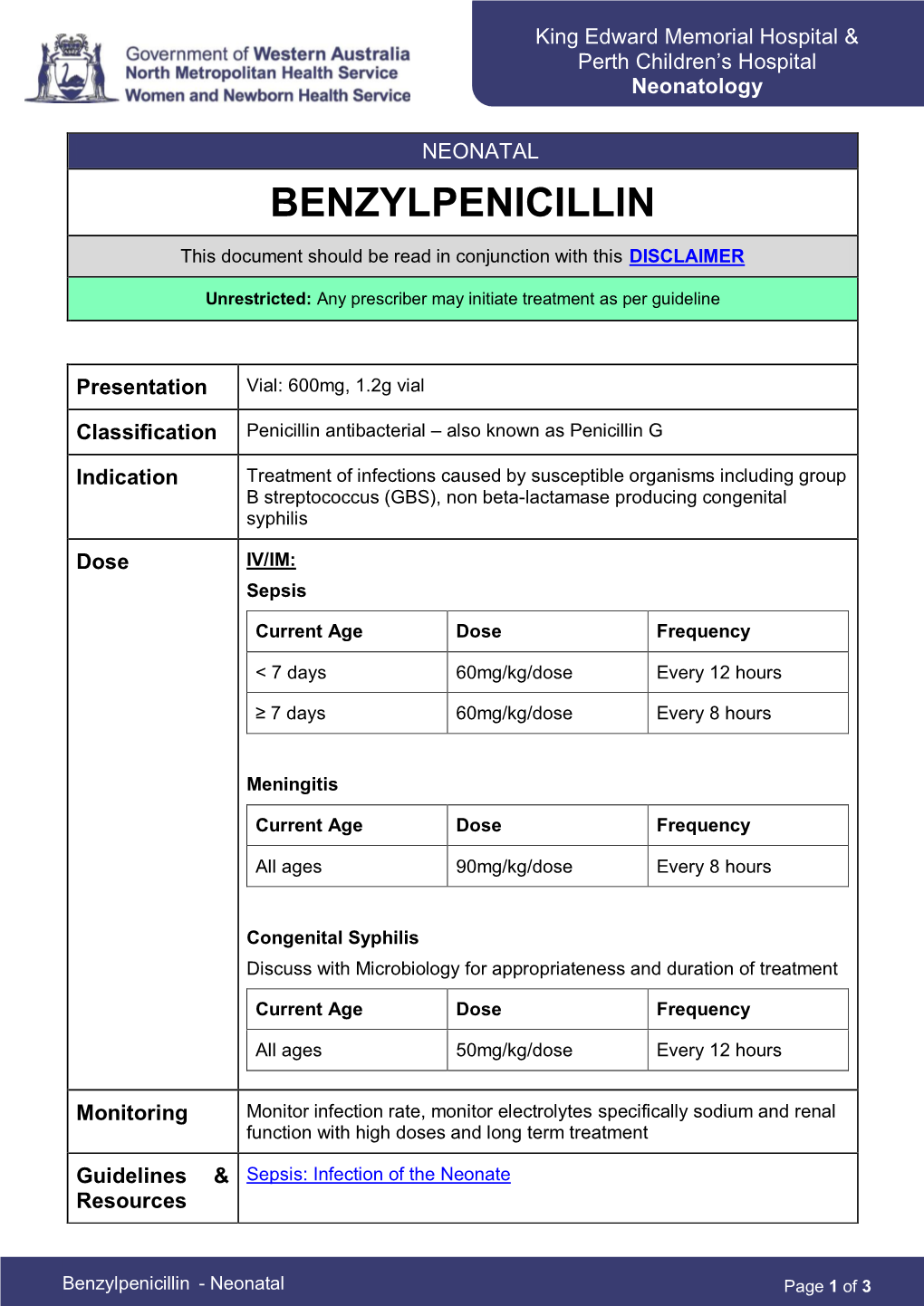 Benzylpenicillin (Penicillin-G)