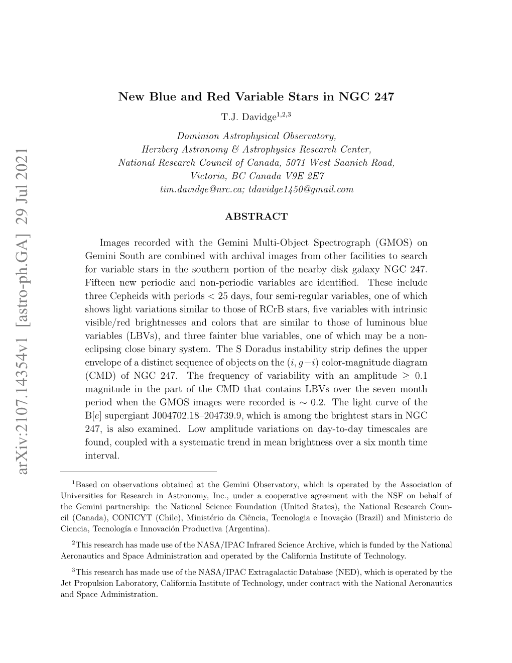 New Blue and Red Variable Stars in NGC