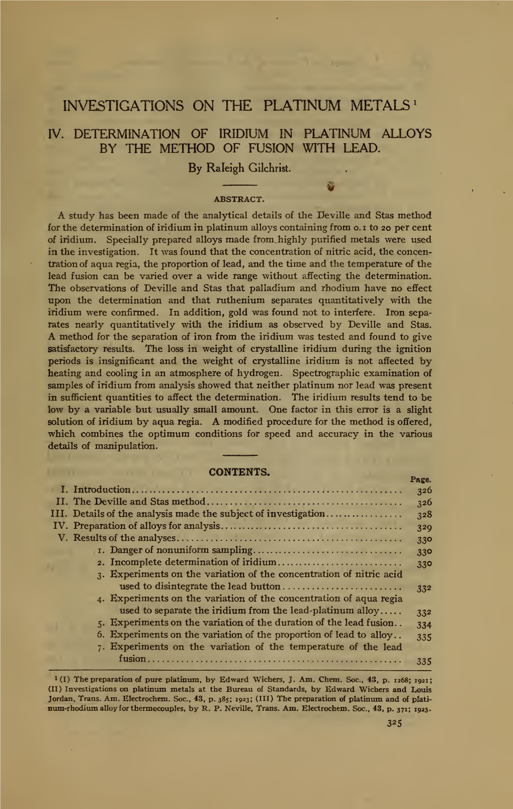 Investigation of the Platinum Metals: IV. Determination of Iridium In