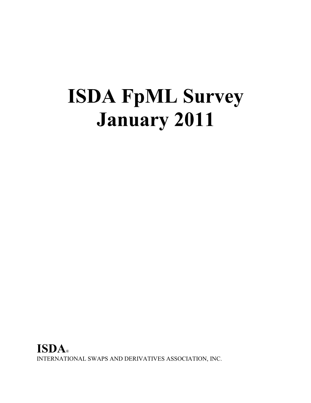 ISDA Fpml Survey January 2011