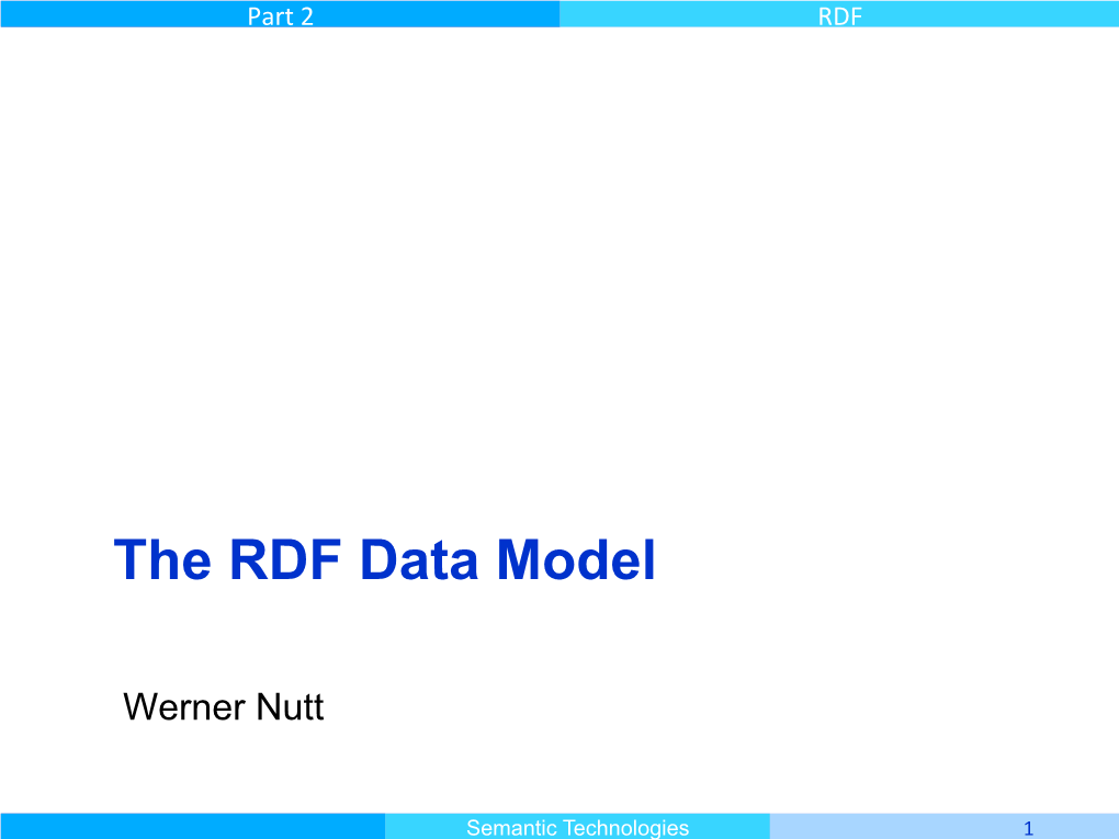 The RDF Data Model