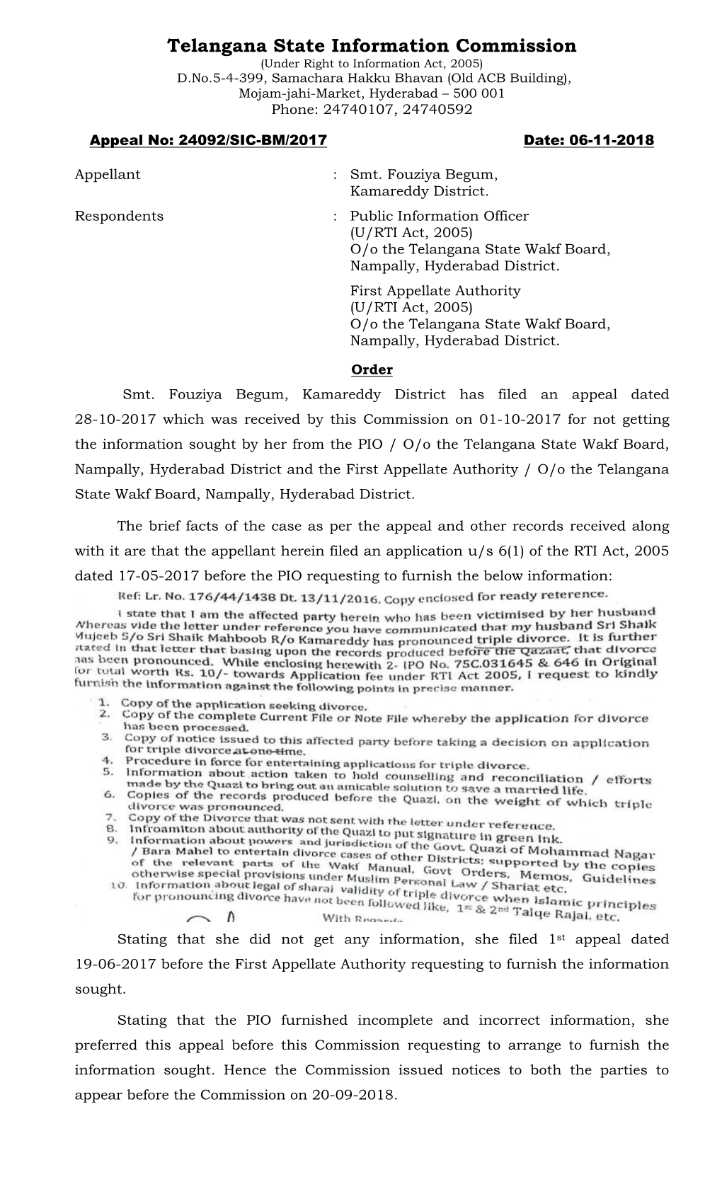 Telangana State Information Commission