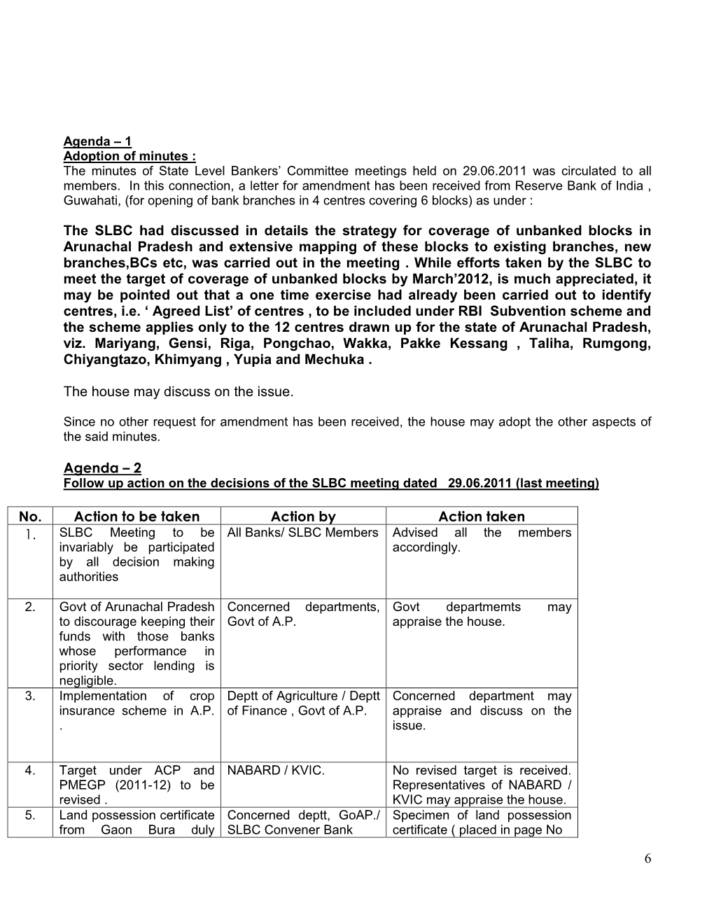 6 the SLBC Had Discussed in Details the Strategy for Coverage Of