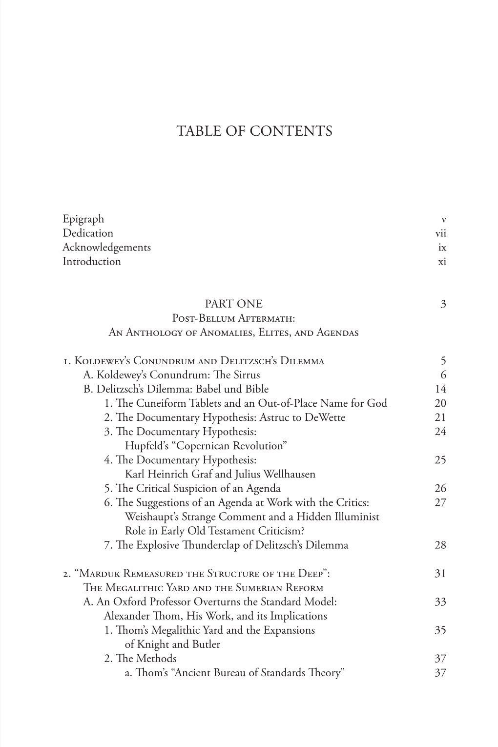 Table of Contents