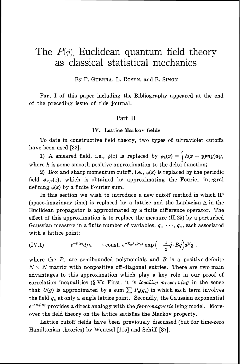 Euclidean Quantum Field Theory As Classical Statistical Mechanics